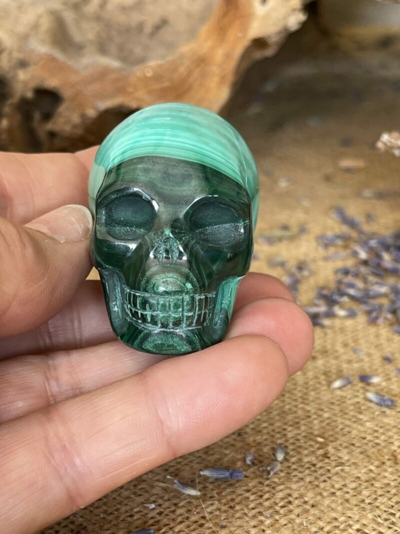 Malachite skull