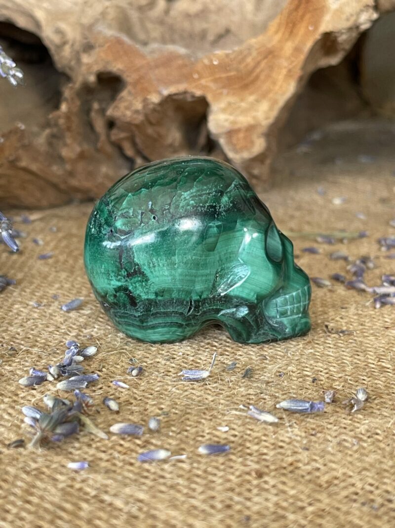 Malachite skull