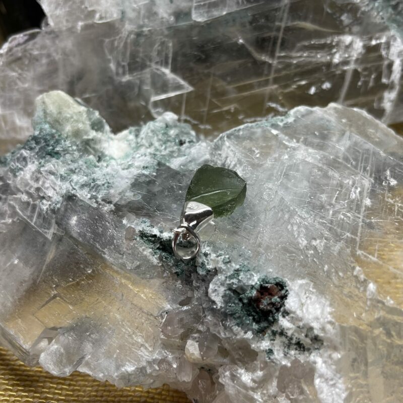 This is magnificent moldavite pendant set in 927 stirling silver thecrysalcave.com.au