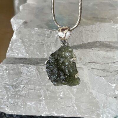 Magnificent Moldavite Sterling Silver Pendant M459
