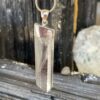 This is a Colombian Lemurian 'Blade of Light' pendant set in 925 silver. Water clear they are high vibrational stones, clarity and joy. thecrystalcave.com.au