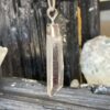This is a Colombian Lemurian 'Blade of Light' pendant set in 925 silver. Water clear they are high vibrational stones, clarity and joy. thecrystalcave.com.au