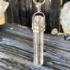 This is a Colombian Lemurian 'Blade of Light' pendant set in 925 silver. Water clear they are high vibrational stones, clarity and joy. thecrystalcave.com.au