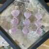 Beautiful kunzite hearts pendant set in silver
