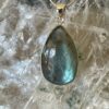 This is a beautiful Labradorite cabochon pendant in Stirling silver. thecrystalcave.com.au