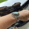 traditional Navajo sterling silver turquoise flower cuff