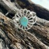 traditional Navajo sterling silver turquoise flower cuff