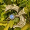 Isis Brass Necklace with Rainbow Moonstone – A Symbol of Divine Feminine Power