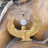 Isis Brass Necklace with Rainbow Moonstone – A Symbol of Divine Feminine Power