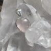 Rose quartz heart in sterling silver pendant
