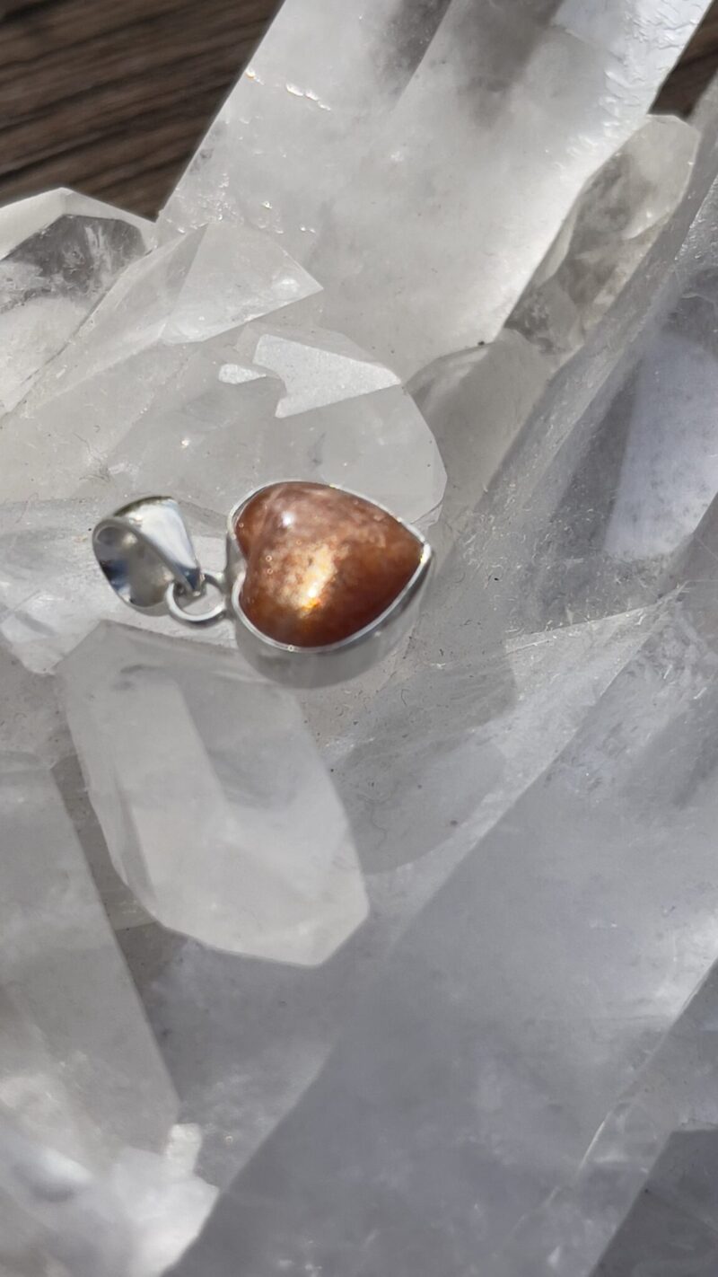 Sunstone heart pendant