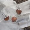 Sunstone Heart Necklace Pendant Earrings Set