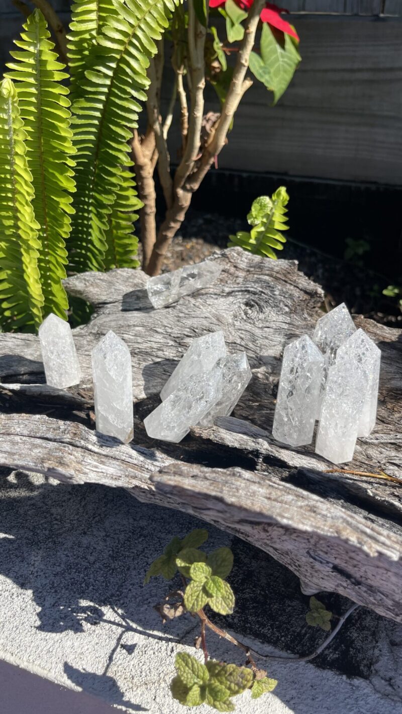 “Frozen Light” – Ice Quartz (Crackled Quartz) Tower (5–6.5cm Tall)