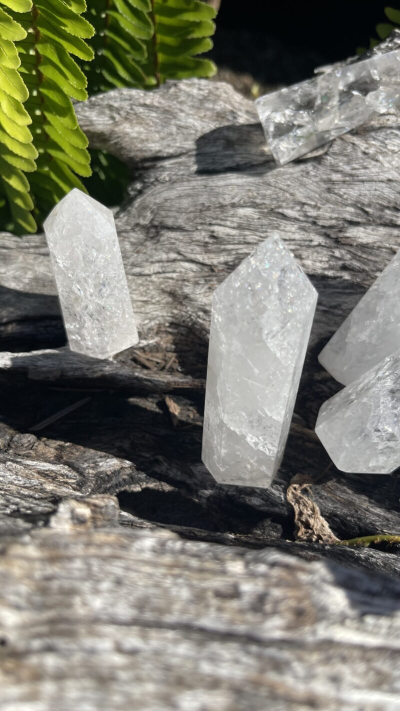 “Frozen Light” – Ice Quartz (Crackled Quartz) Tower (5–6.5cm Tall)